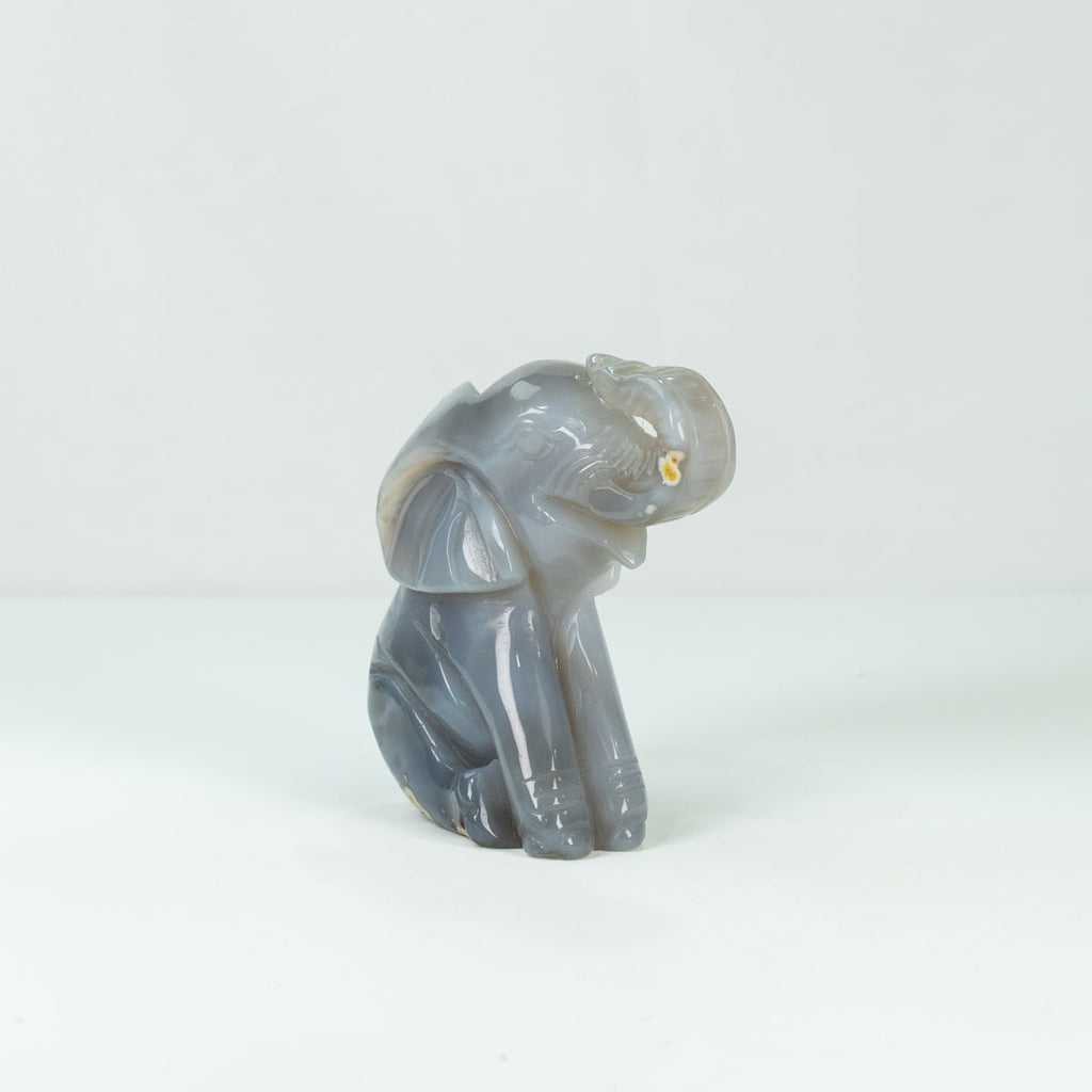 Agate Geode  Elephant Carving