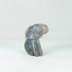 Agate Geode  Elephant Carving