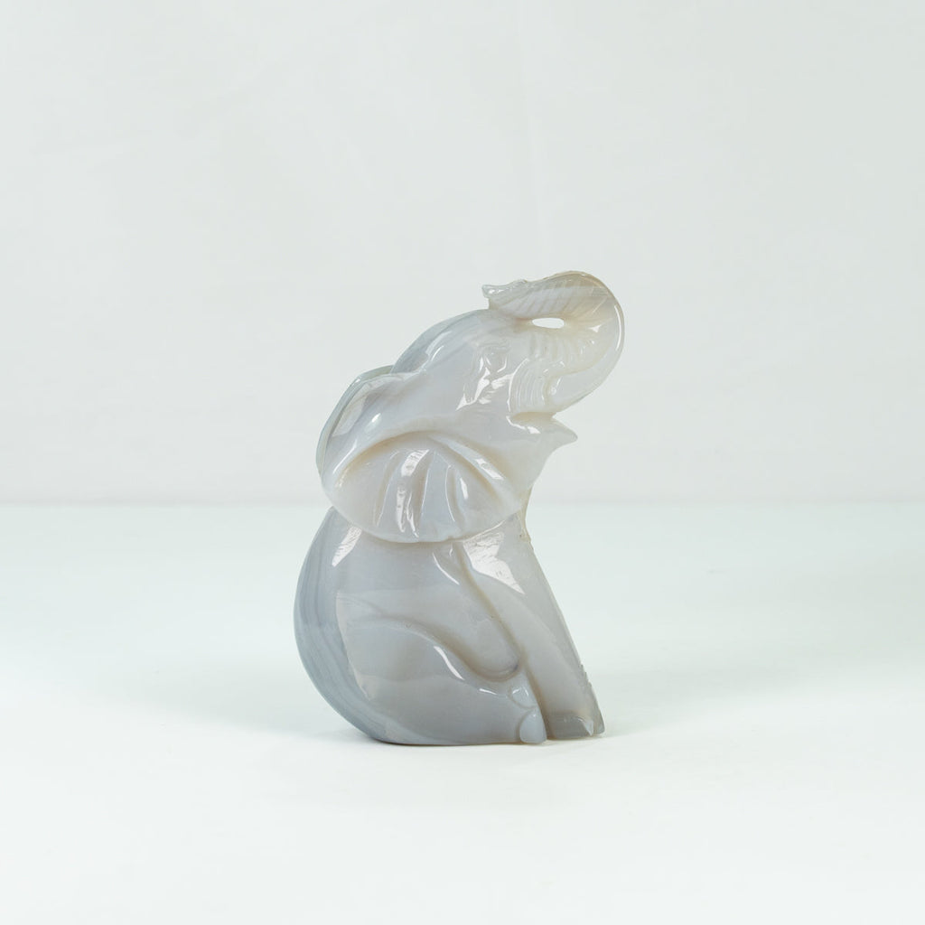 Agate Geode  Elephant Carving