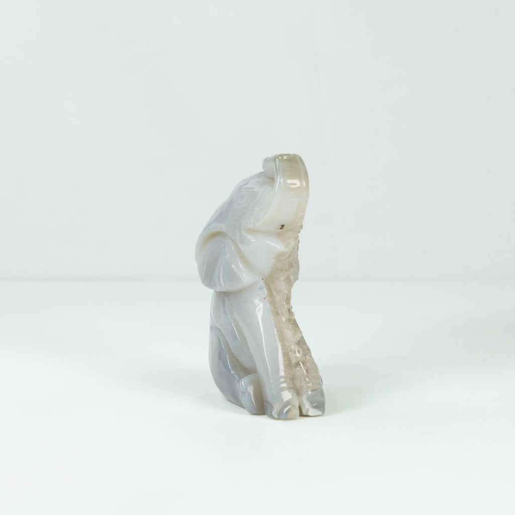 Agate Geode  Elephant Carving