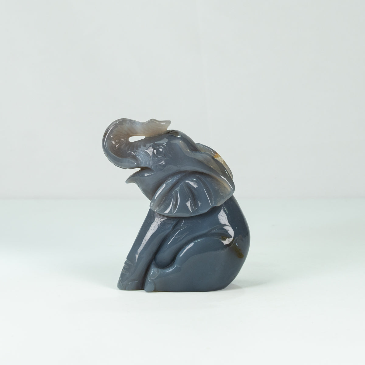 Agate Geode  Elephant Carving
