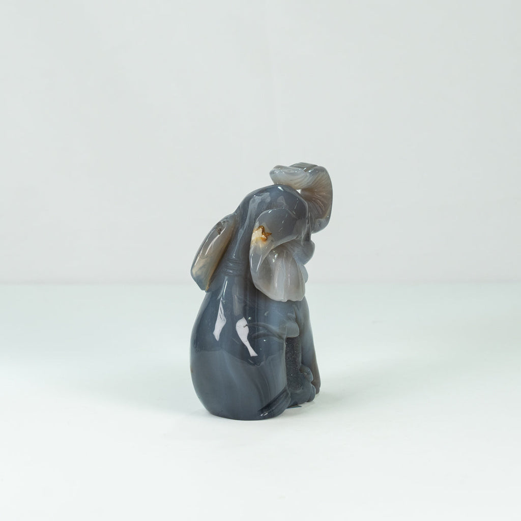 Agate Geode  Elephant Carving