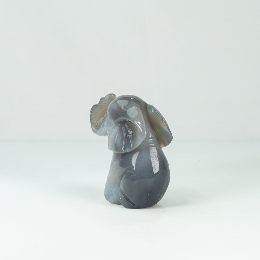 Agate Geode  Elephant Carving