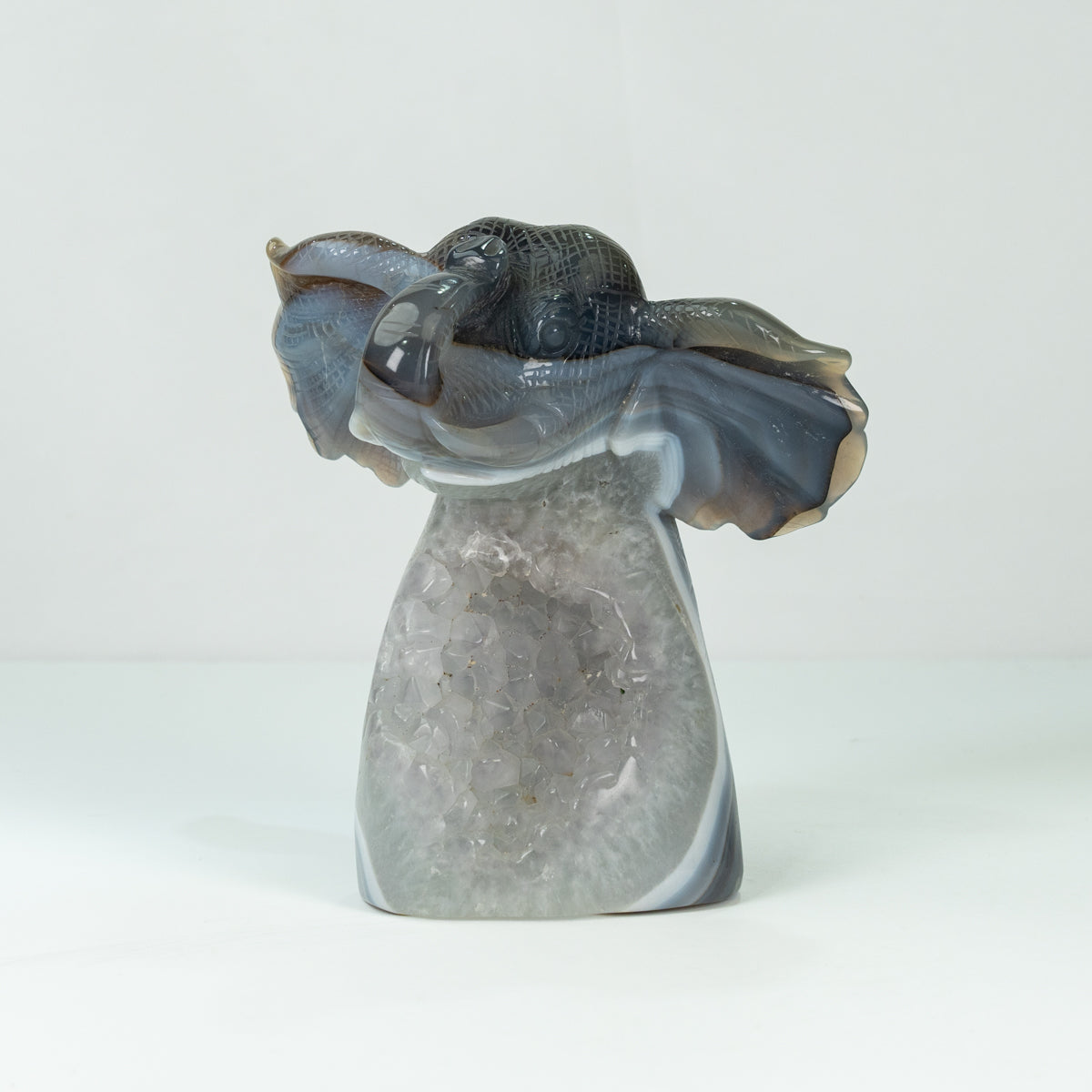 Agate Geode Fly  Elephant Carving