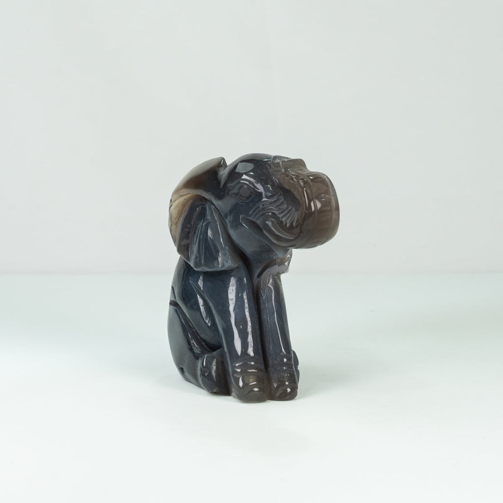 Agate Geode  Elephant Carving