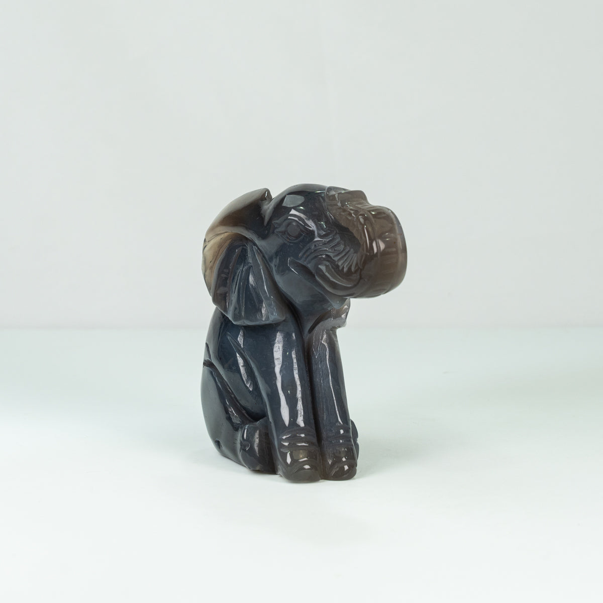 Agate Geode  Elephant Carving