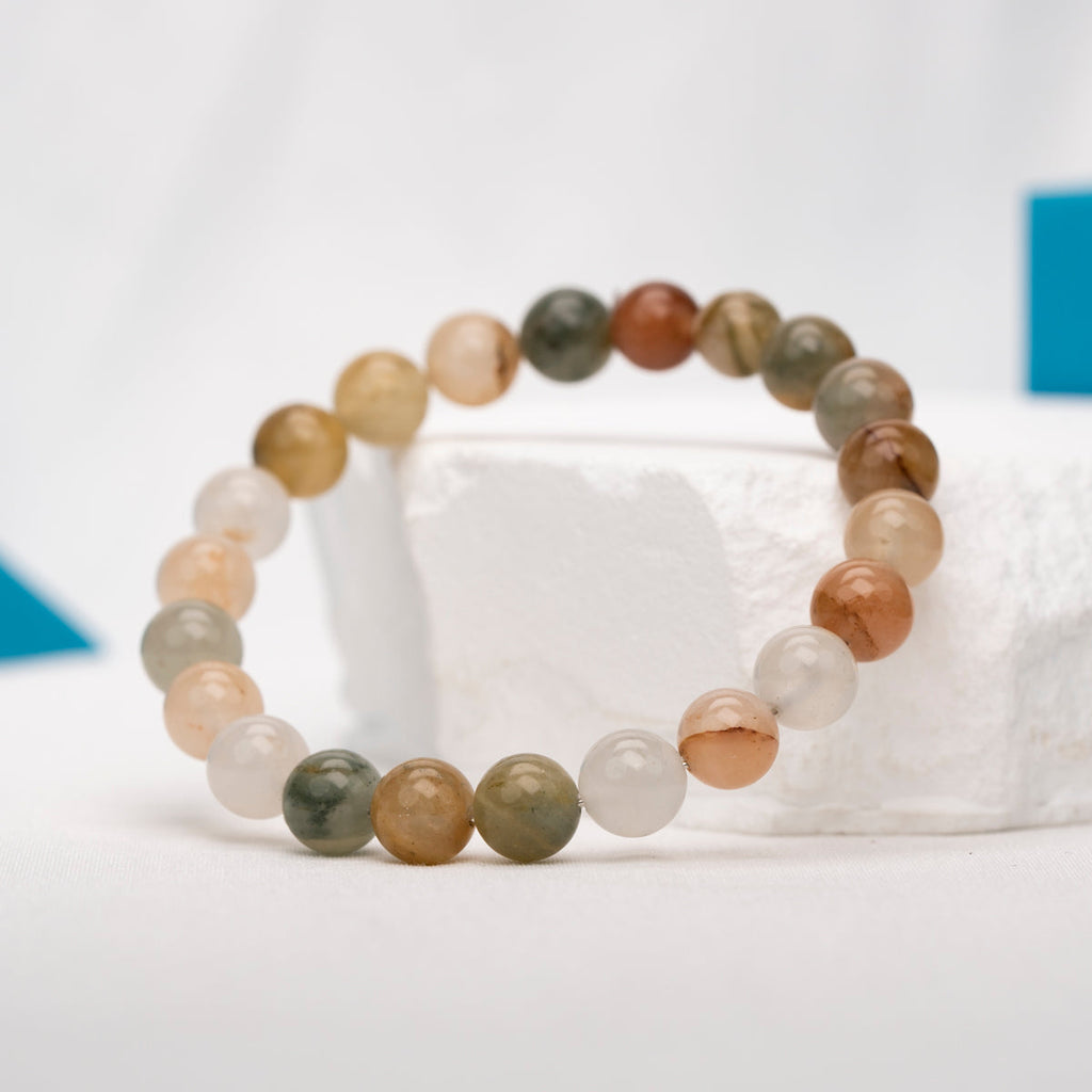 Green grass stone bracelet