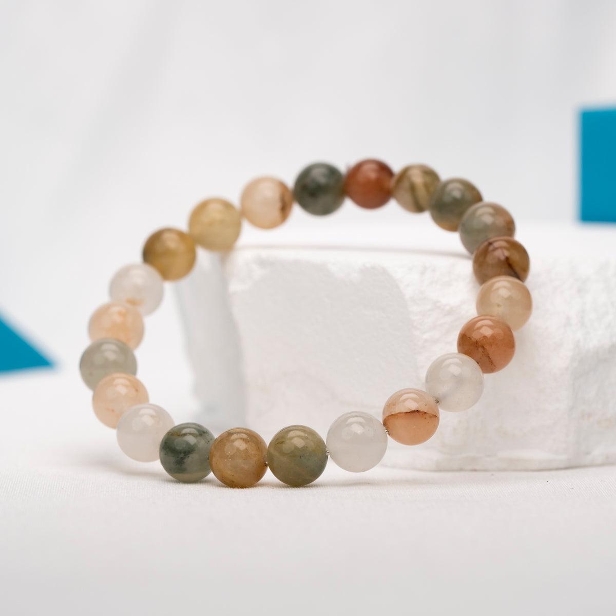 Green grass stone bracelet