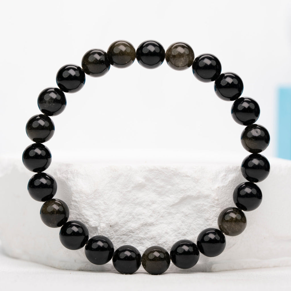 Golden sheen obsidian bracelet