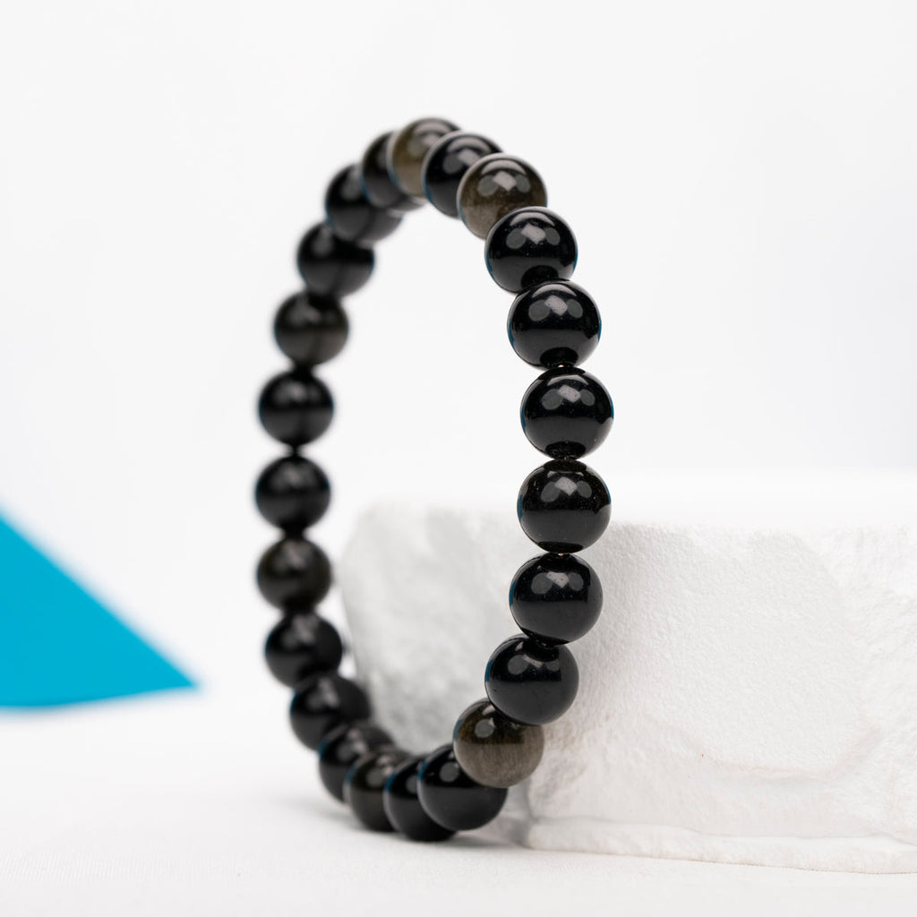 Golden sheen obsidian bracelet