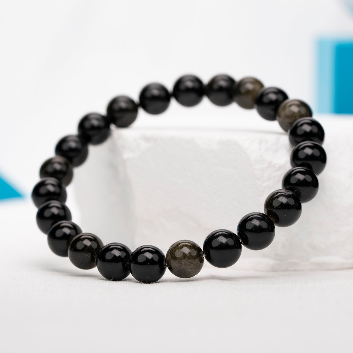 Golden sheen obsidian bracelet