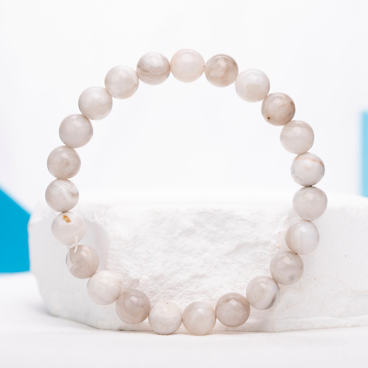 White Crazy Lace Agate Bracelet
