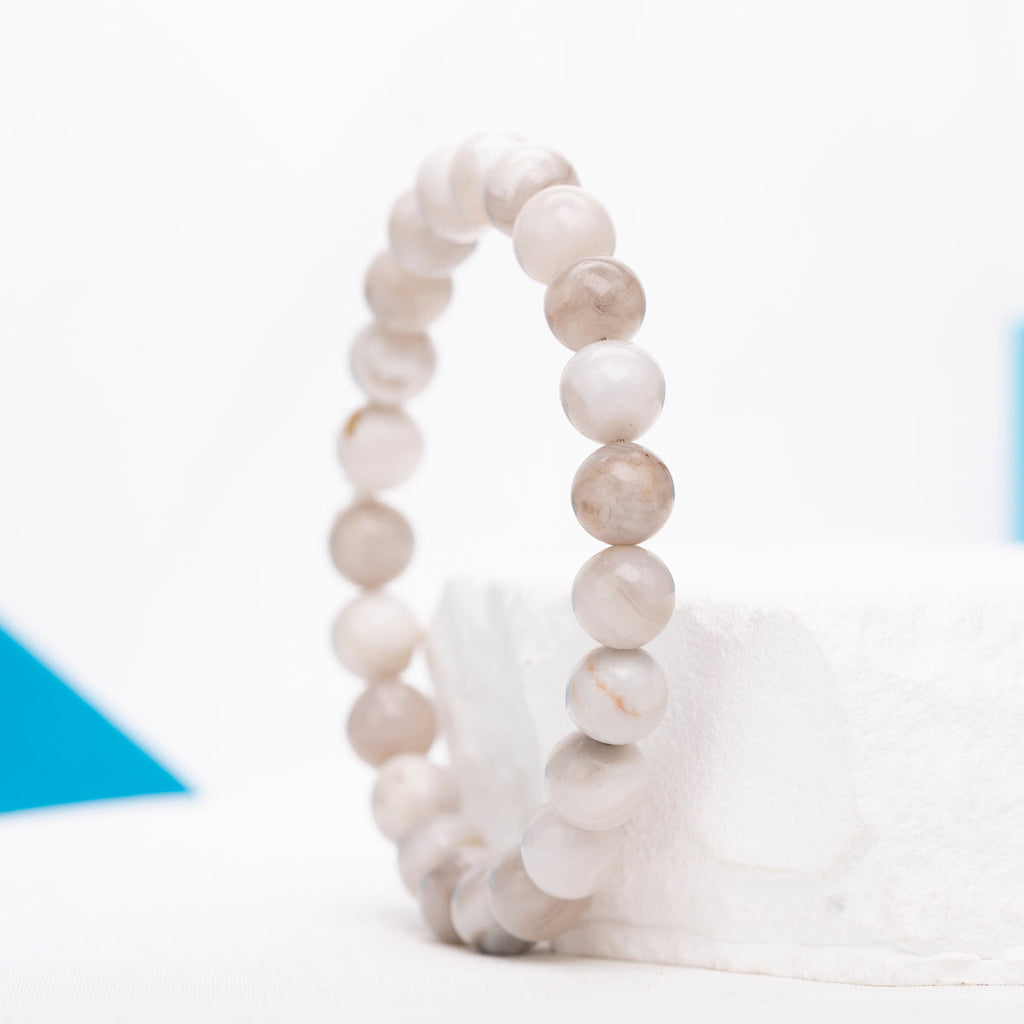 White Crazy Lace Agate Bracelet