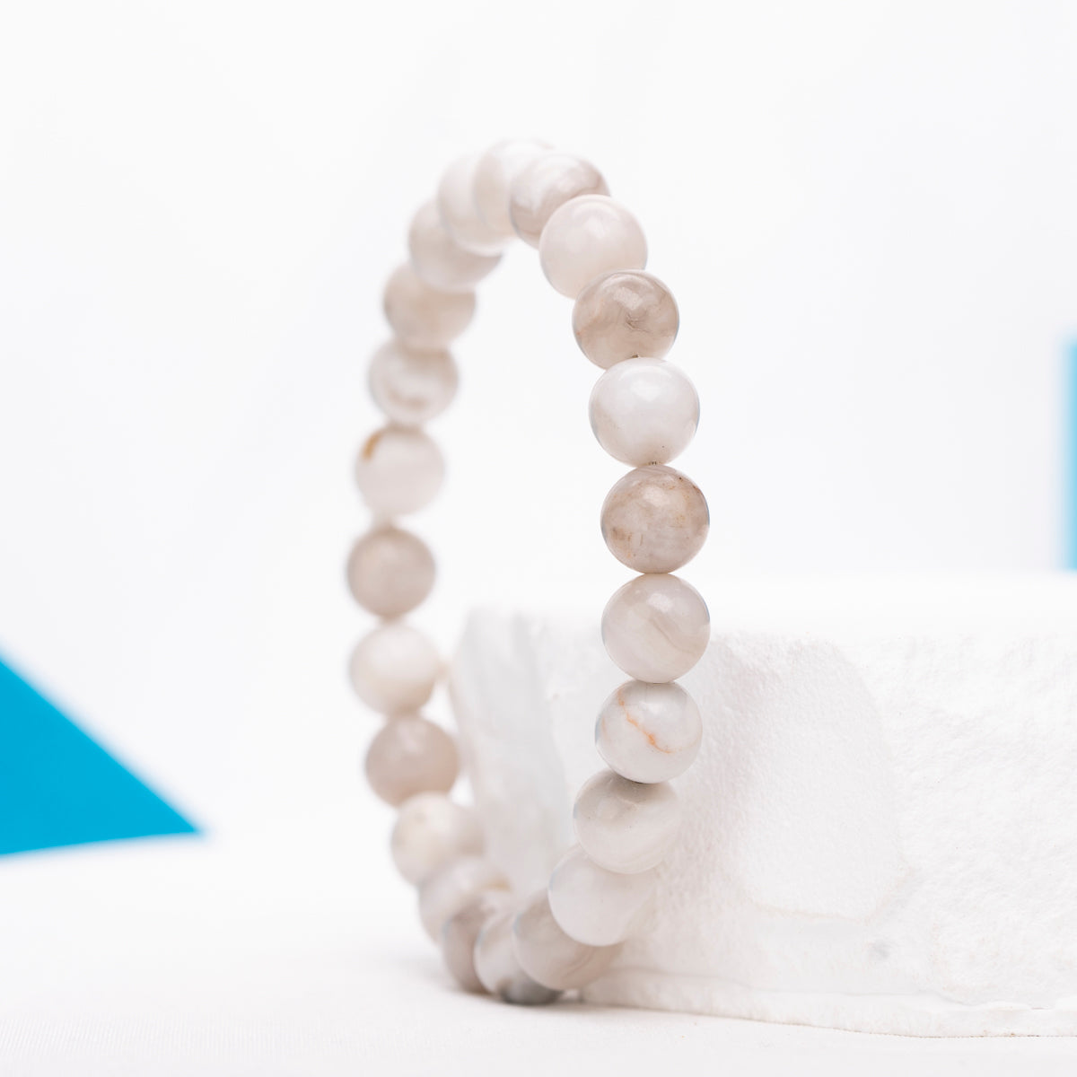 White Crazy Lace Agate Bracelet