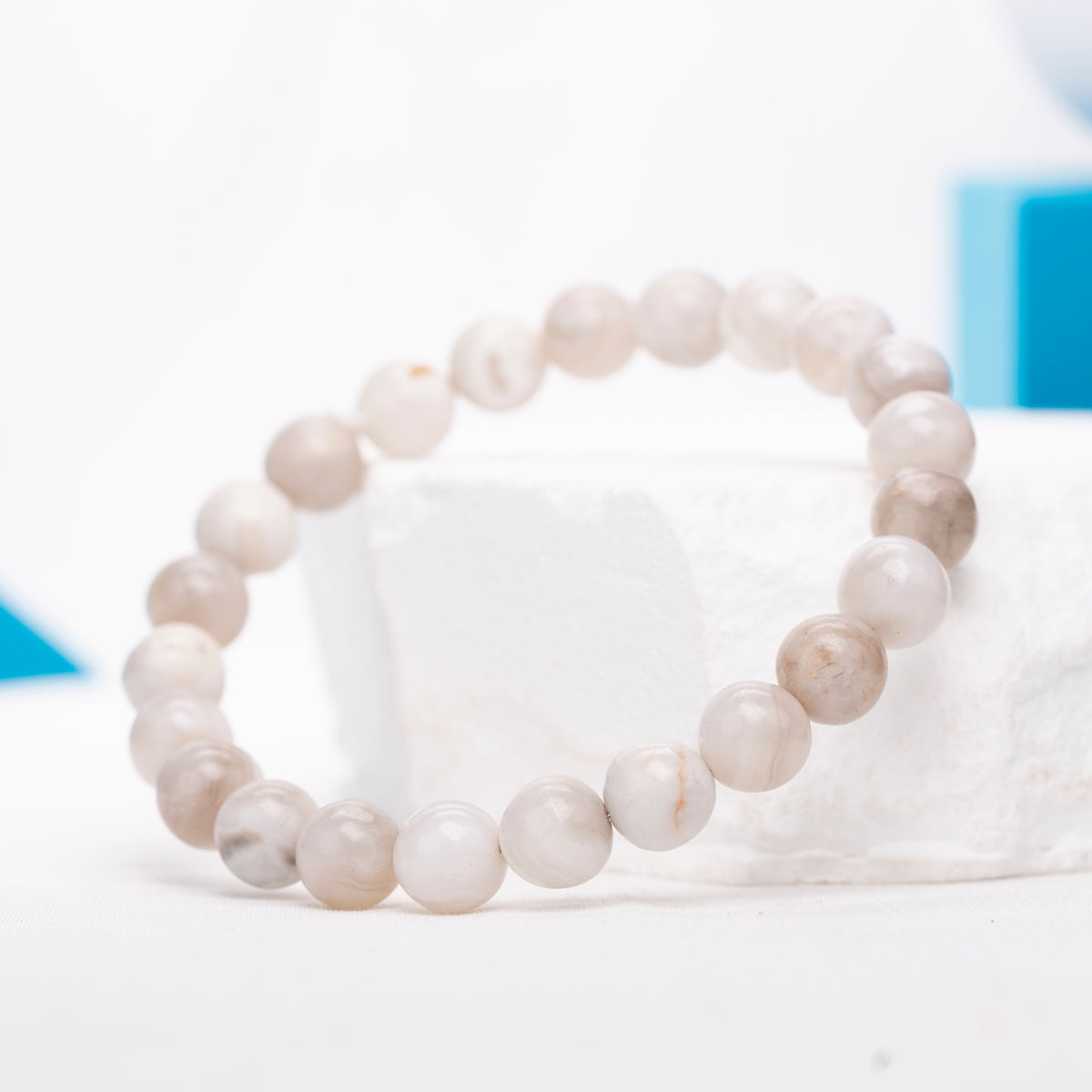 White Crazy Lace Agate Bracelet