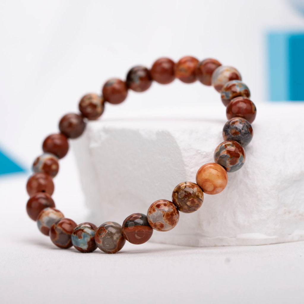 Coloured glaze agate bracelet