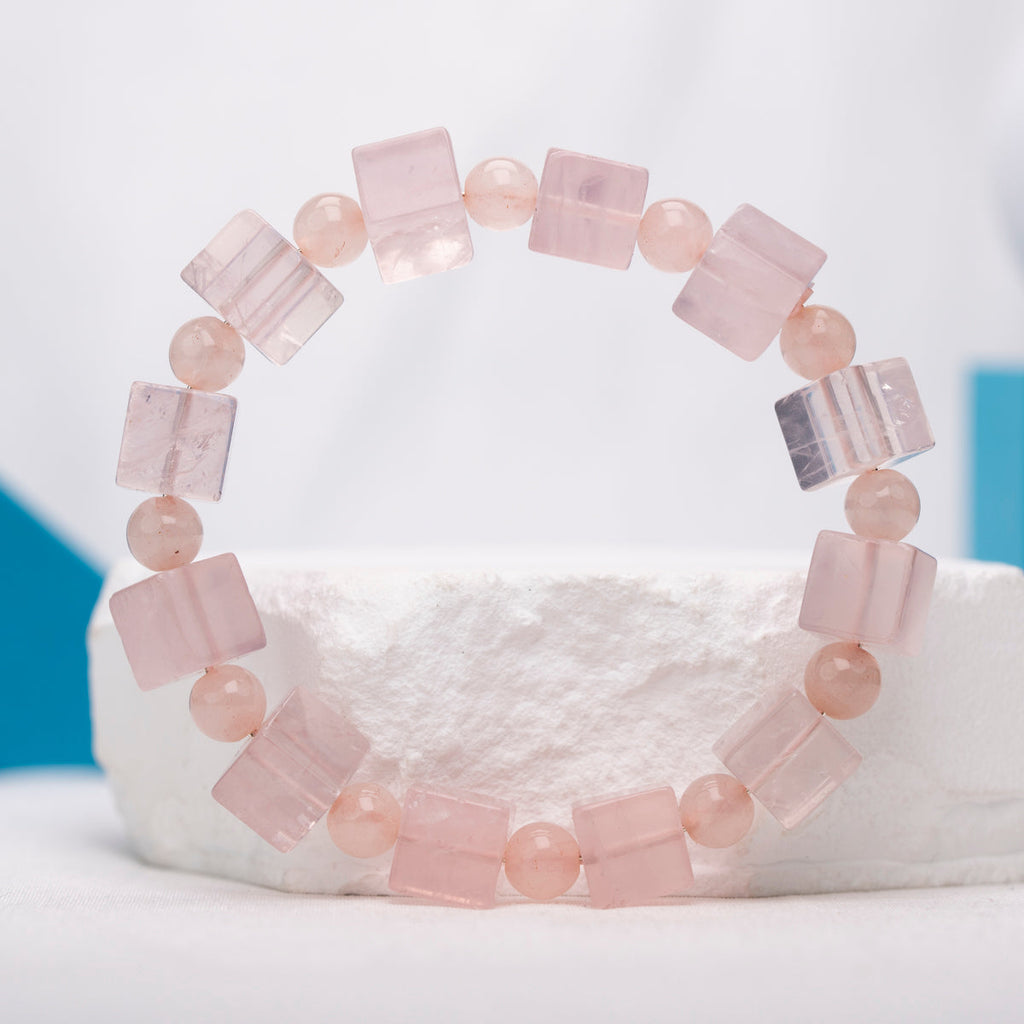 Chunk rose quartz bracelet