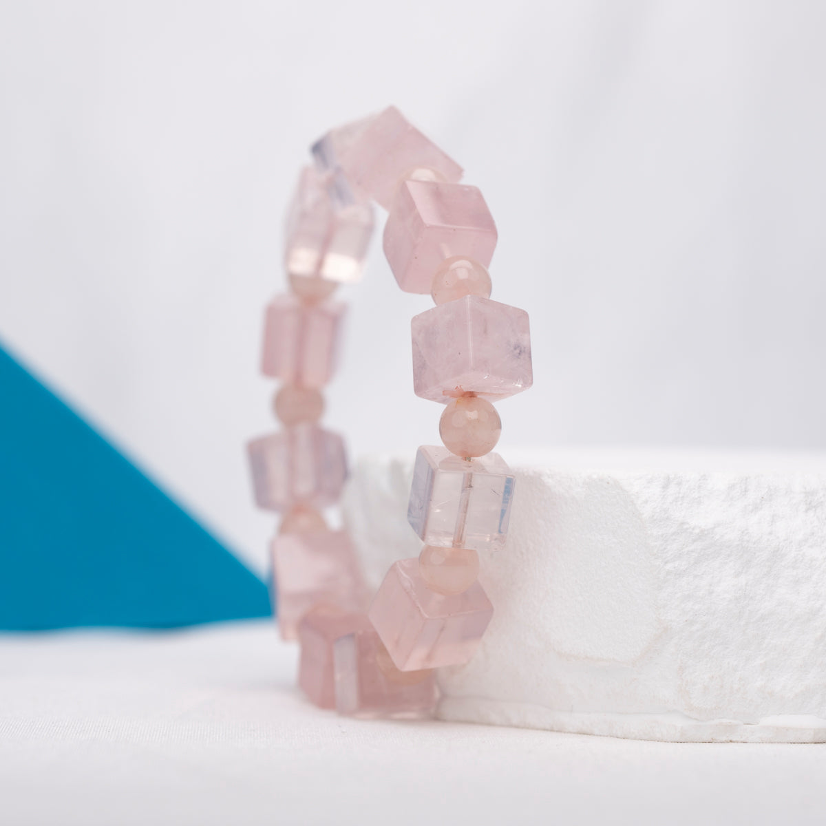 Chunk rose quartz bracelet