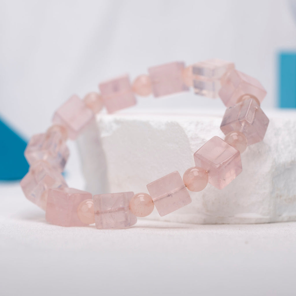 Chunk rose quartz bracelet