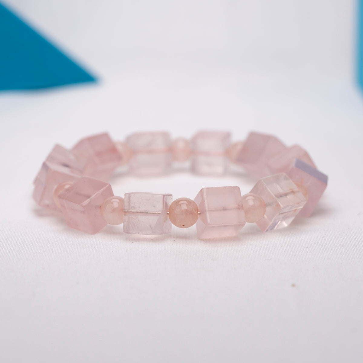 Chunk rose quartz bracelet
