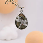 Inlay Dargonfly Water Drop Pendant