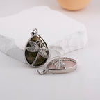 Inlay Dargonfly Water Drop Pendant
