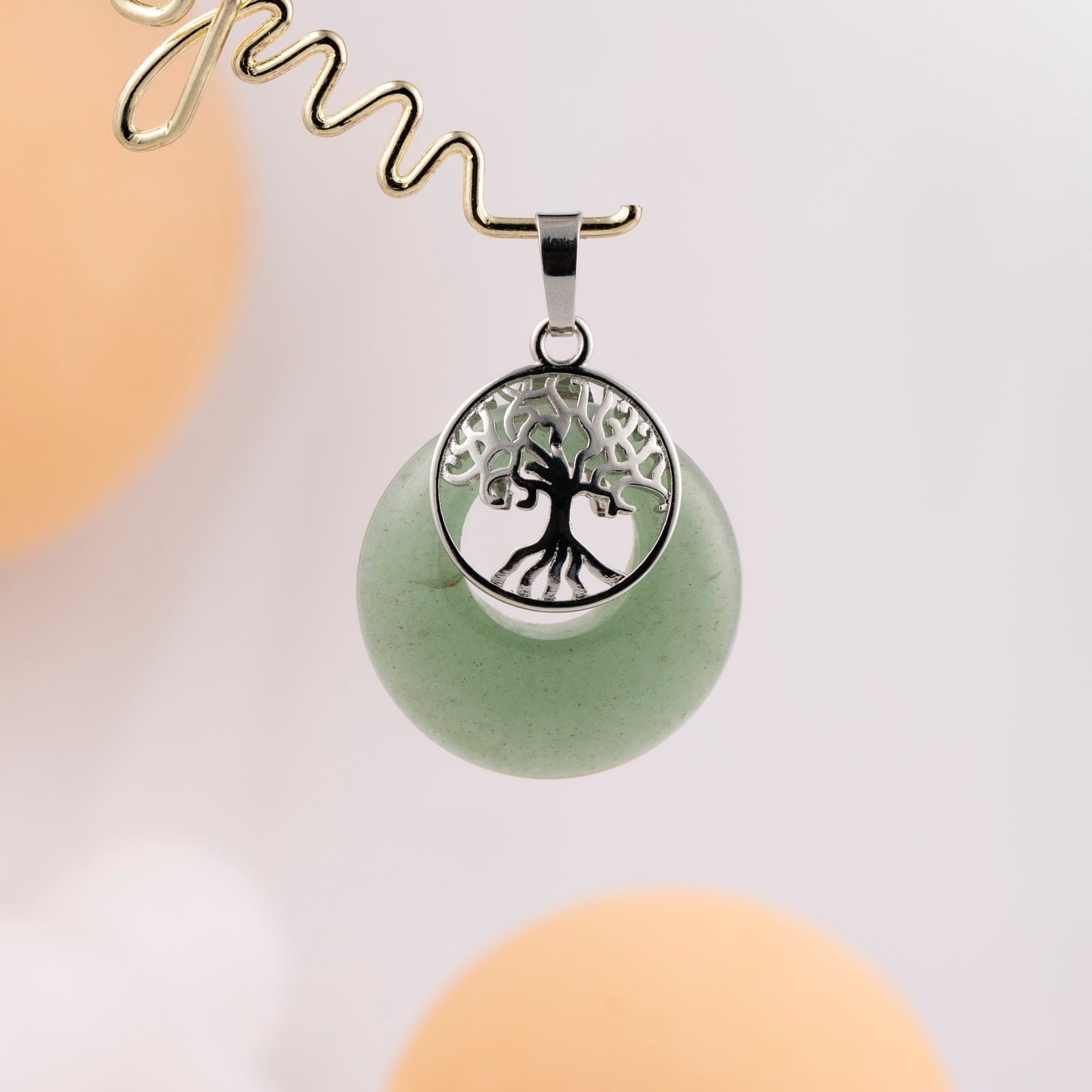 Inlay Tree of Life Moon pendant