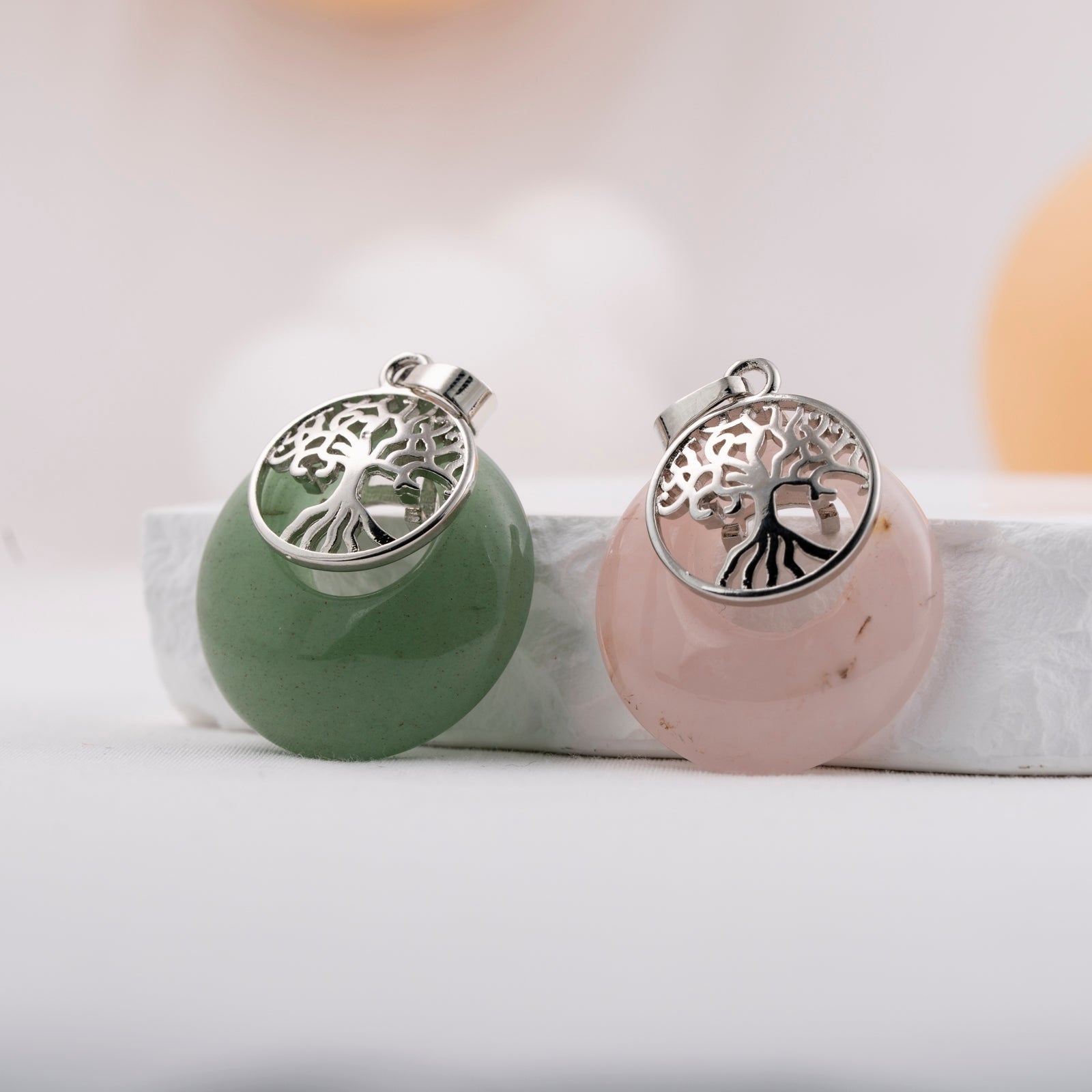 Inlay Tree of Life Moon pendant