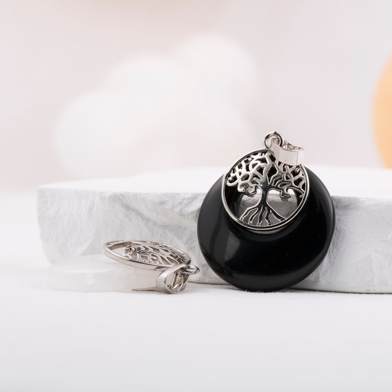 Inlay Tree of Life Moon pendant