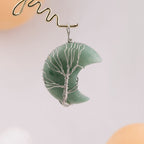 Crystal Wired Moon Pendant