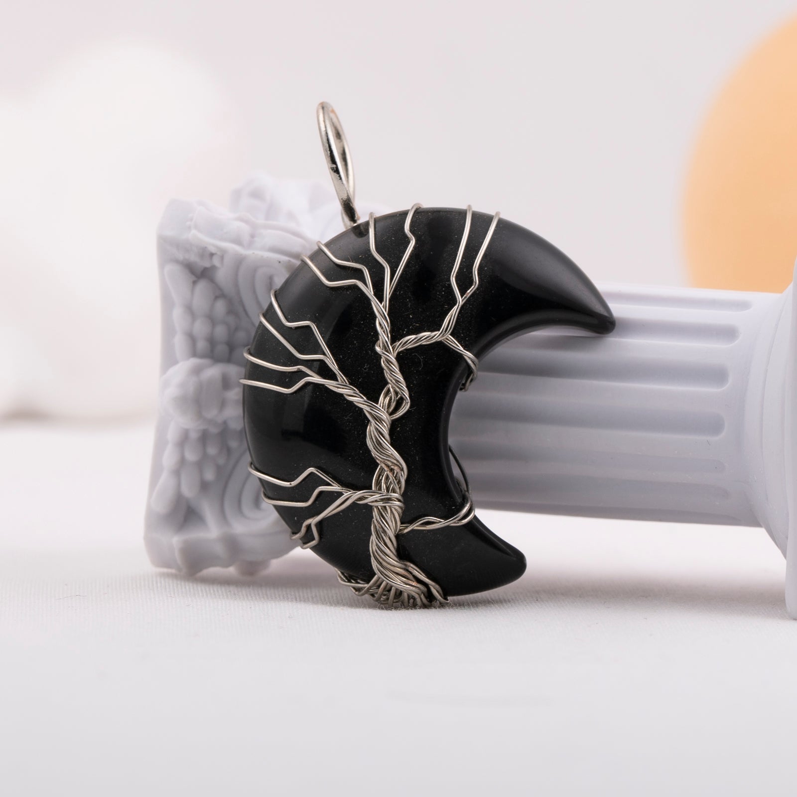 Crystal Wired Moon Pendant