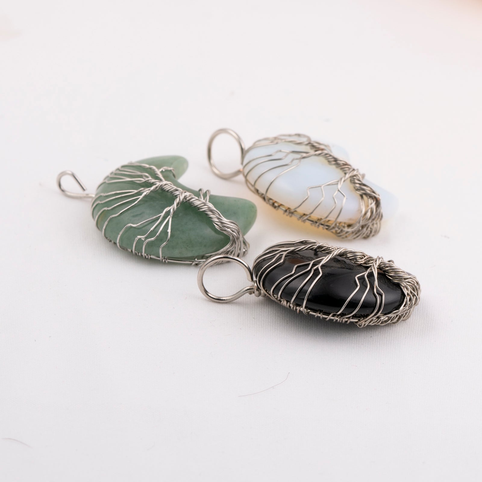 Crystal Wired Moon Pendant