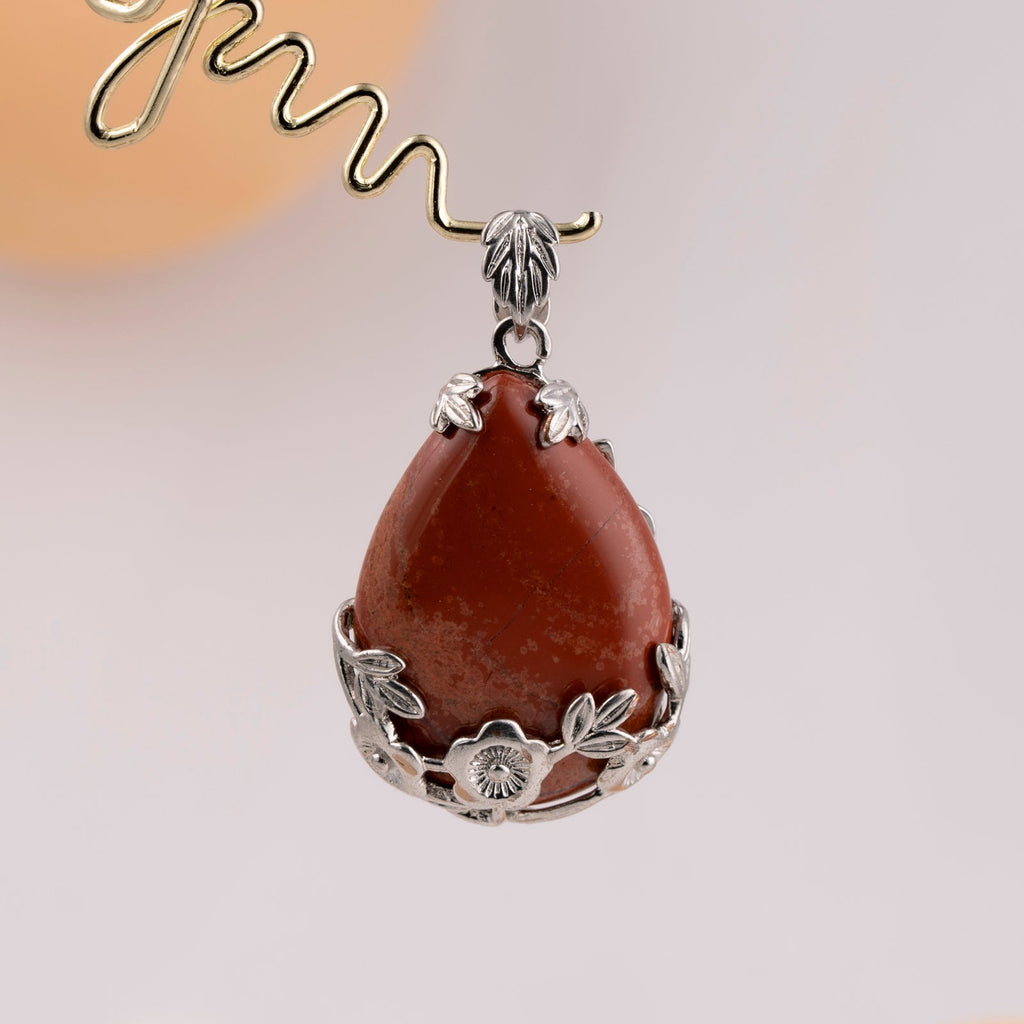 Flower Wraped Water drop Pendant