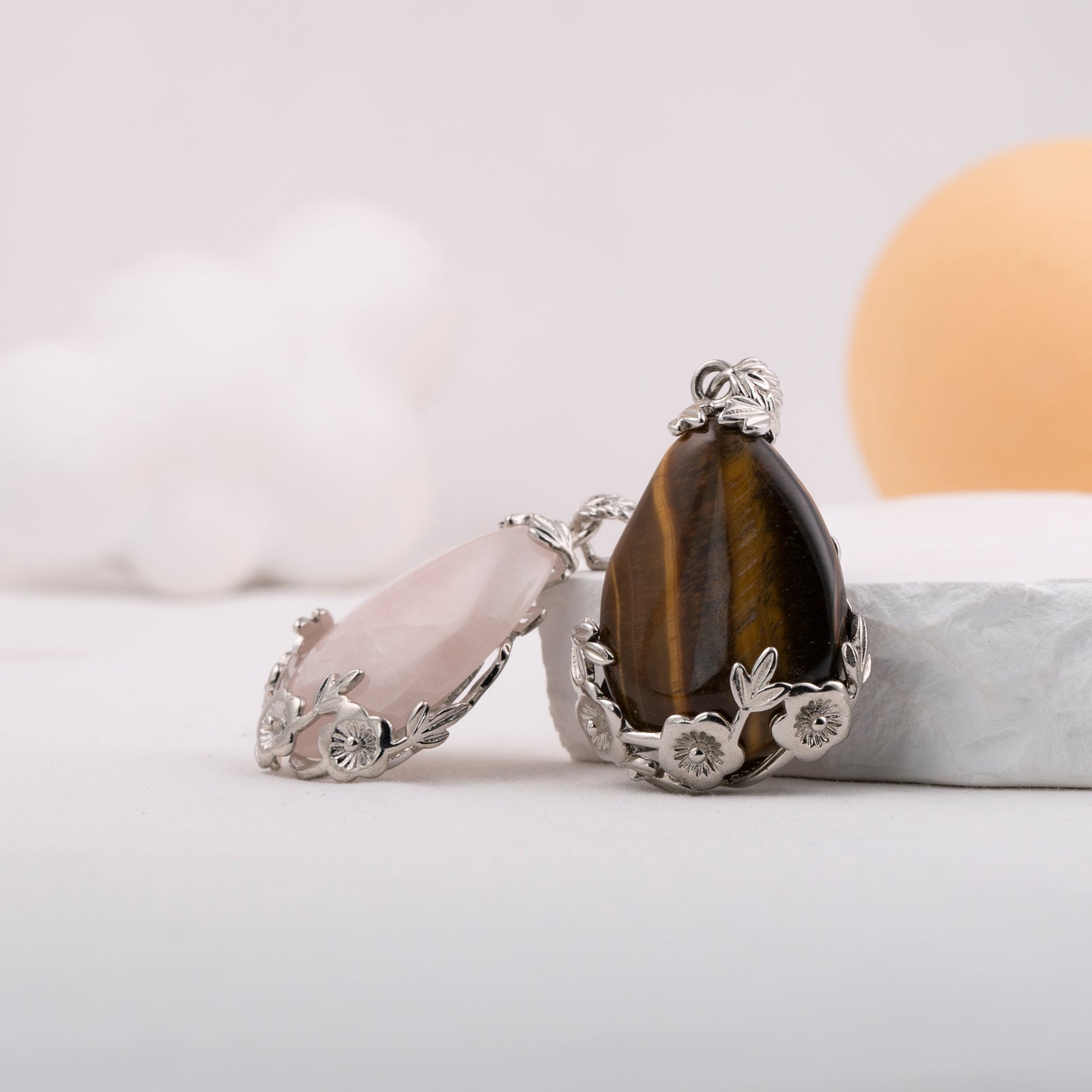 Flower Wraped Water drop Pendant