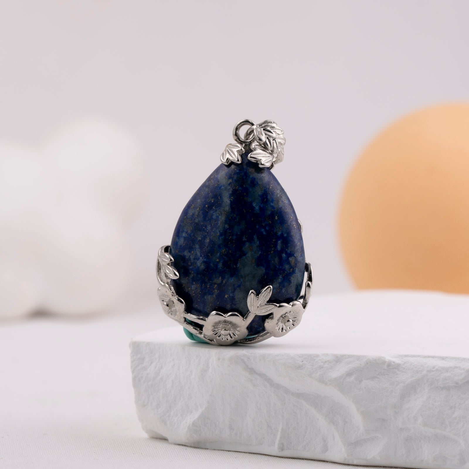 Flower Wraped Water drop Pendant