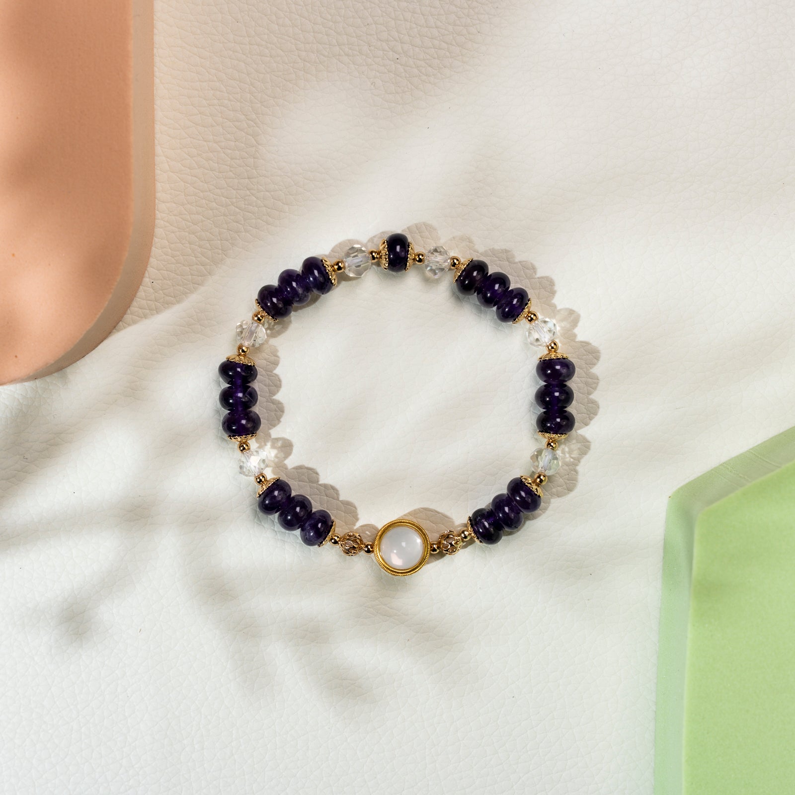 Amethyst donut shape DIY  bracelet