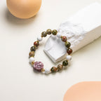 Unakite and Howlite DIY   bracelet