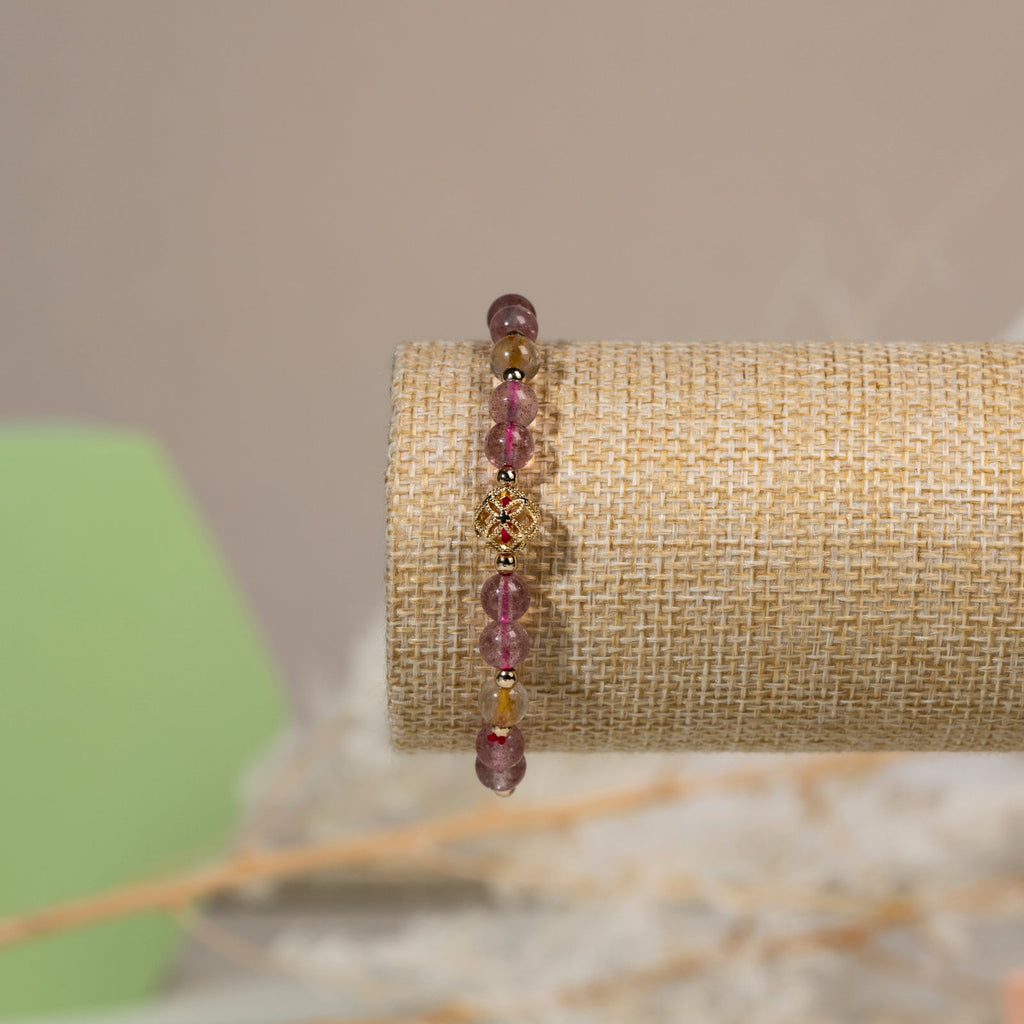 Strawberry quartz mixed DIY  bracelet