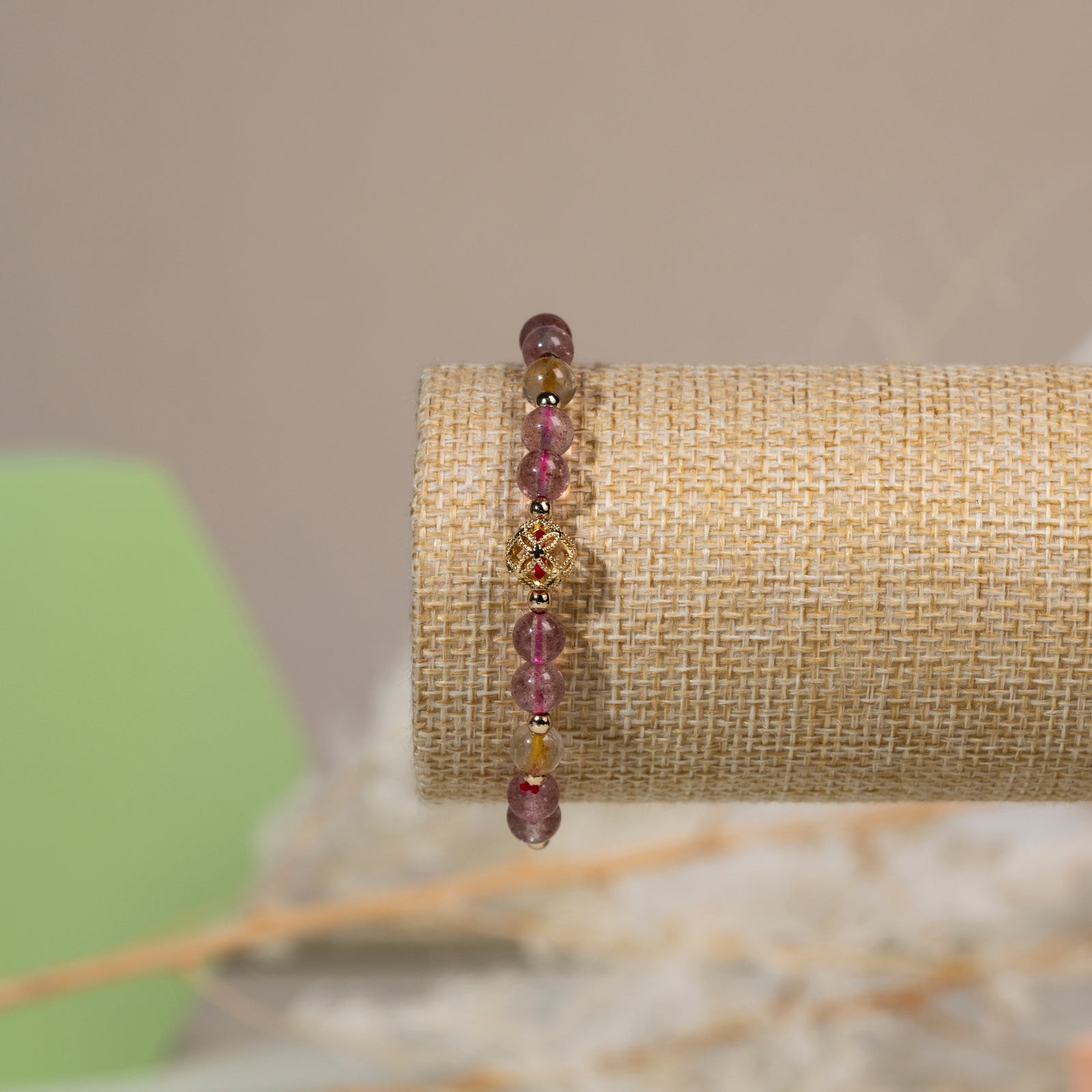 Strawberry quartz mixed DIY  bracelet