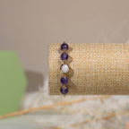 Faceted Amethyst and rose quartz  DIY bracelet