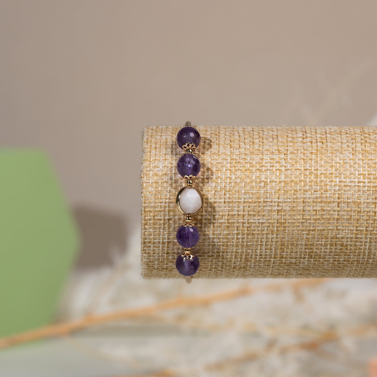 Faceted Amethyst and rose quartz  DIY bracelet