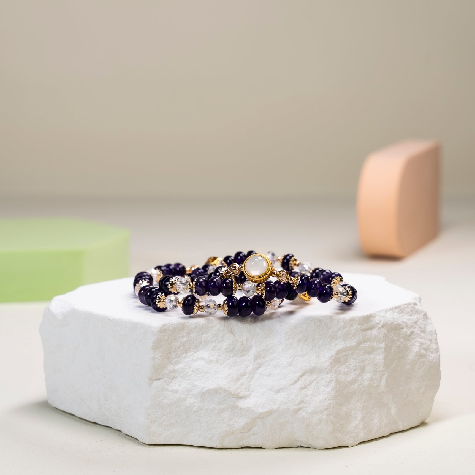 Amethyst donut shape DIY  bracelet