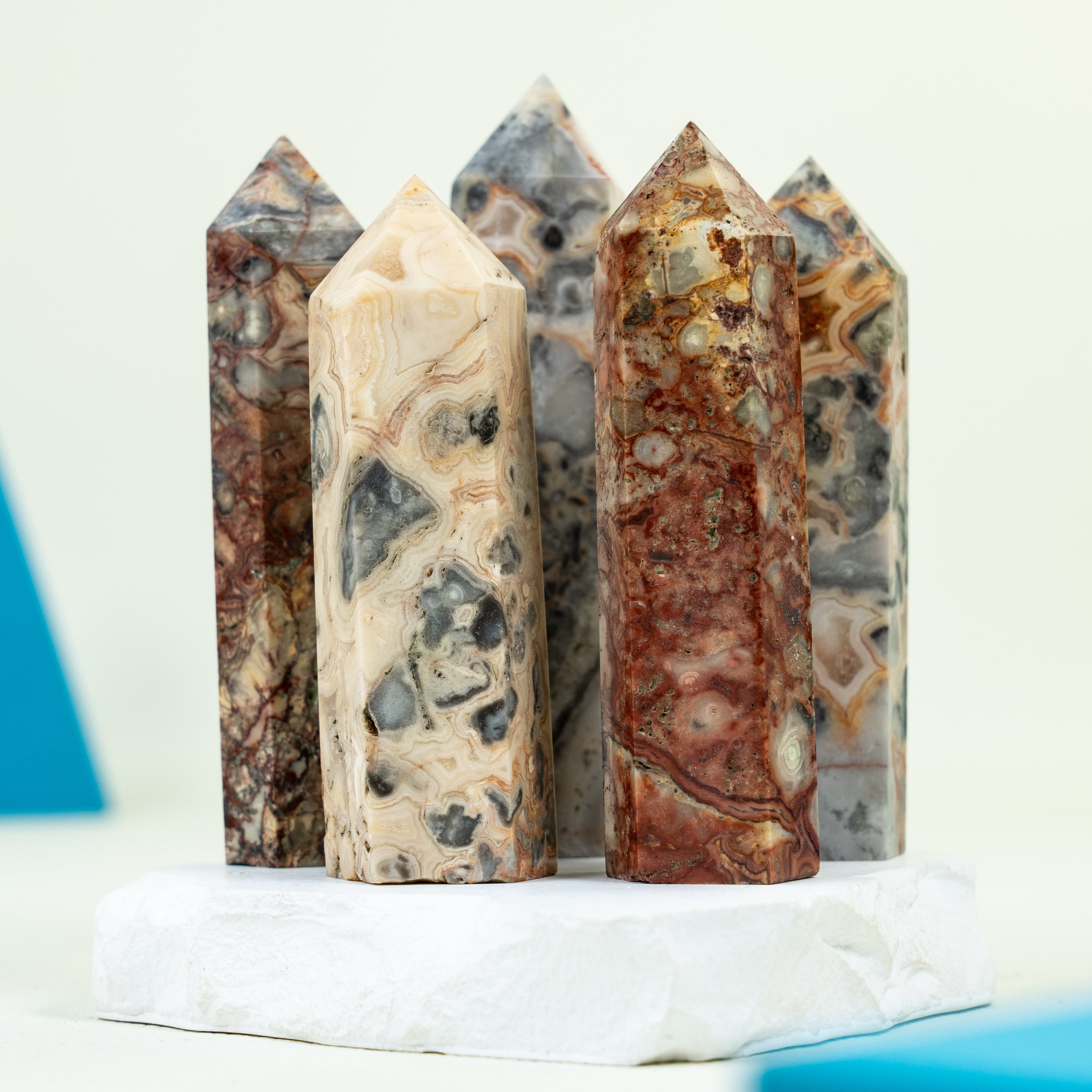 Crazy Lace Agate Tower Point