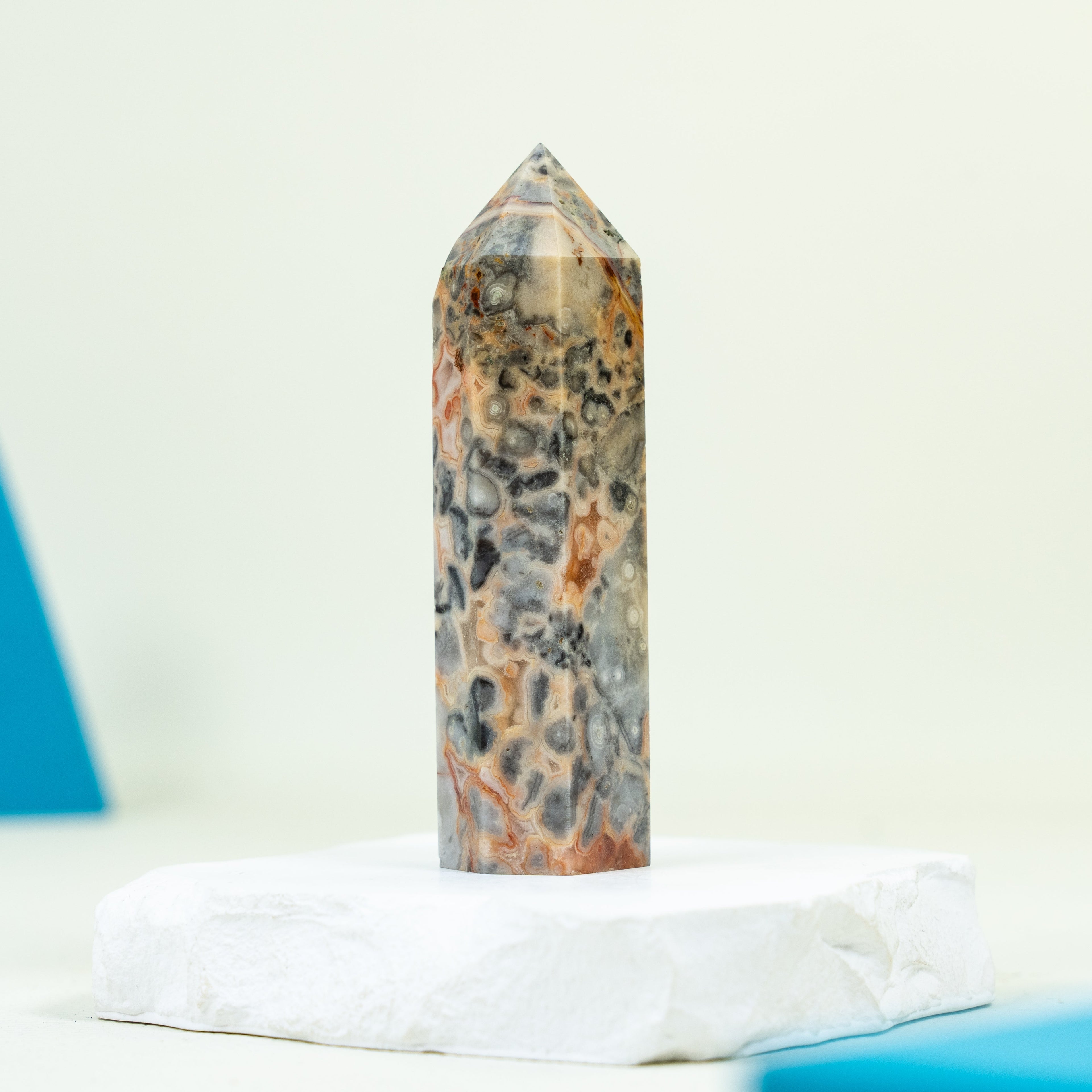 Crazy Lace Agate Tower Point