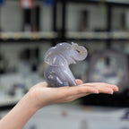 Agate Geode  Elephant Carving