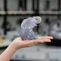 Agate Geode  Elephant Carving
