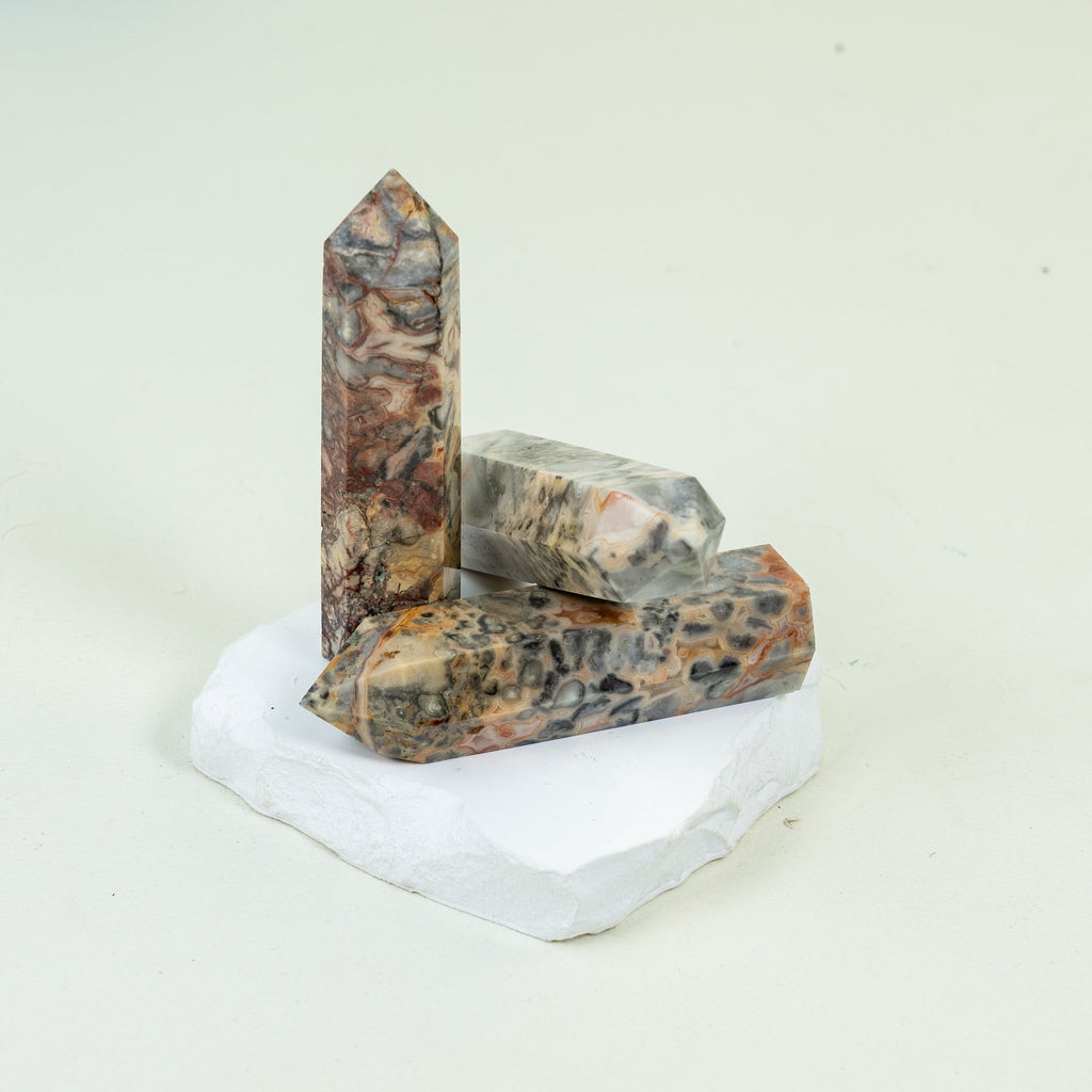 Crazy Lace Agate Tower Point