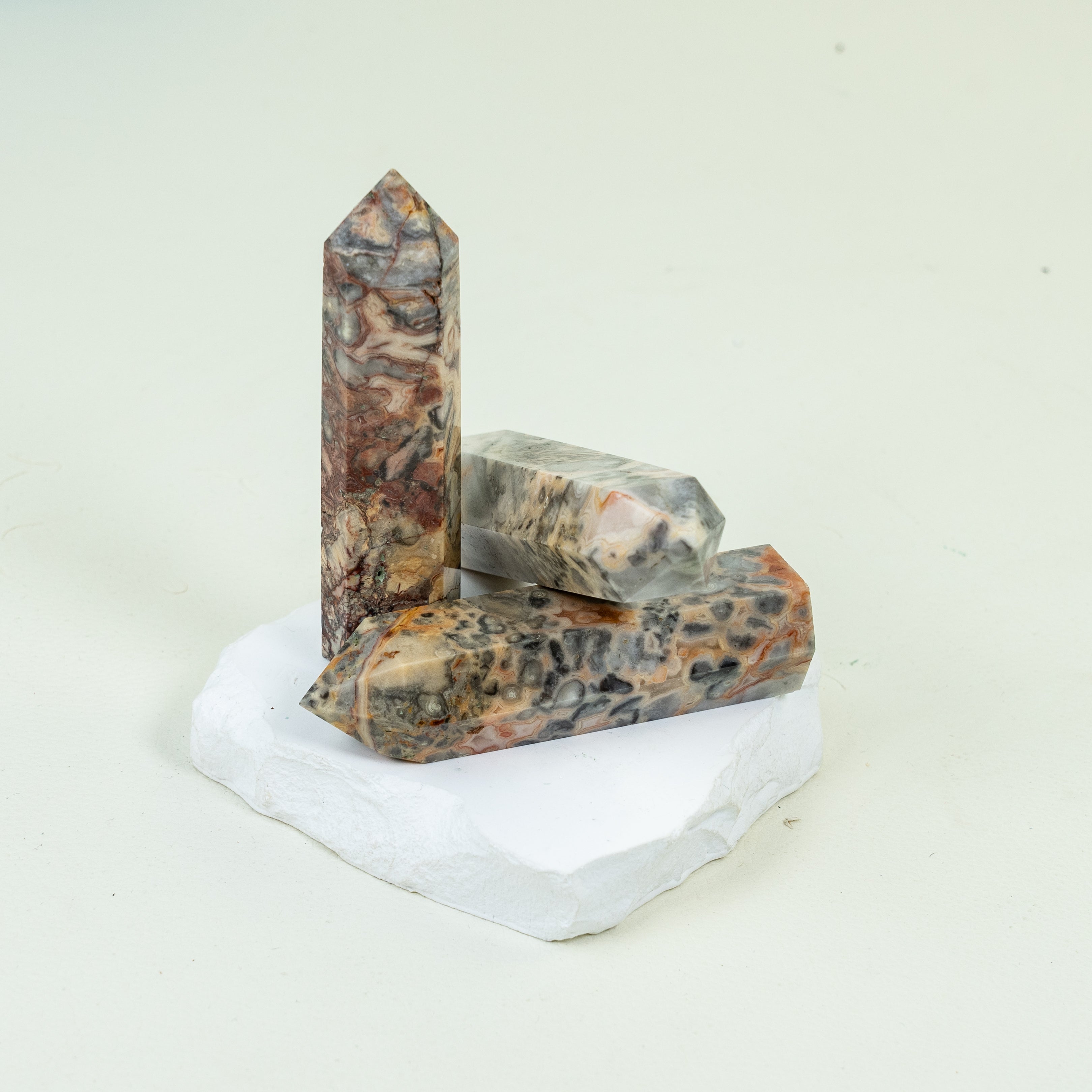 Crazy Lace Agate Tower Point