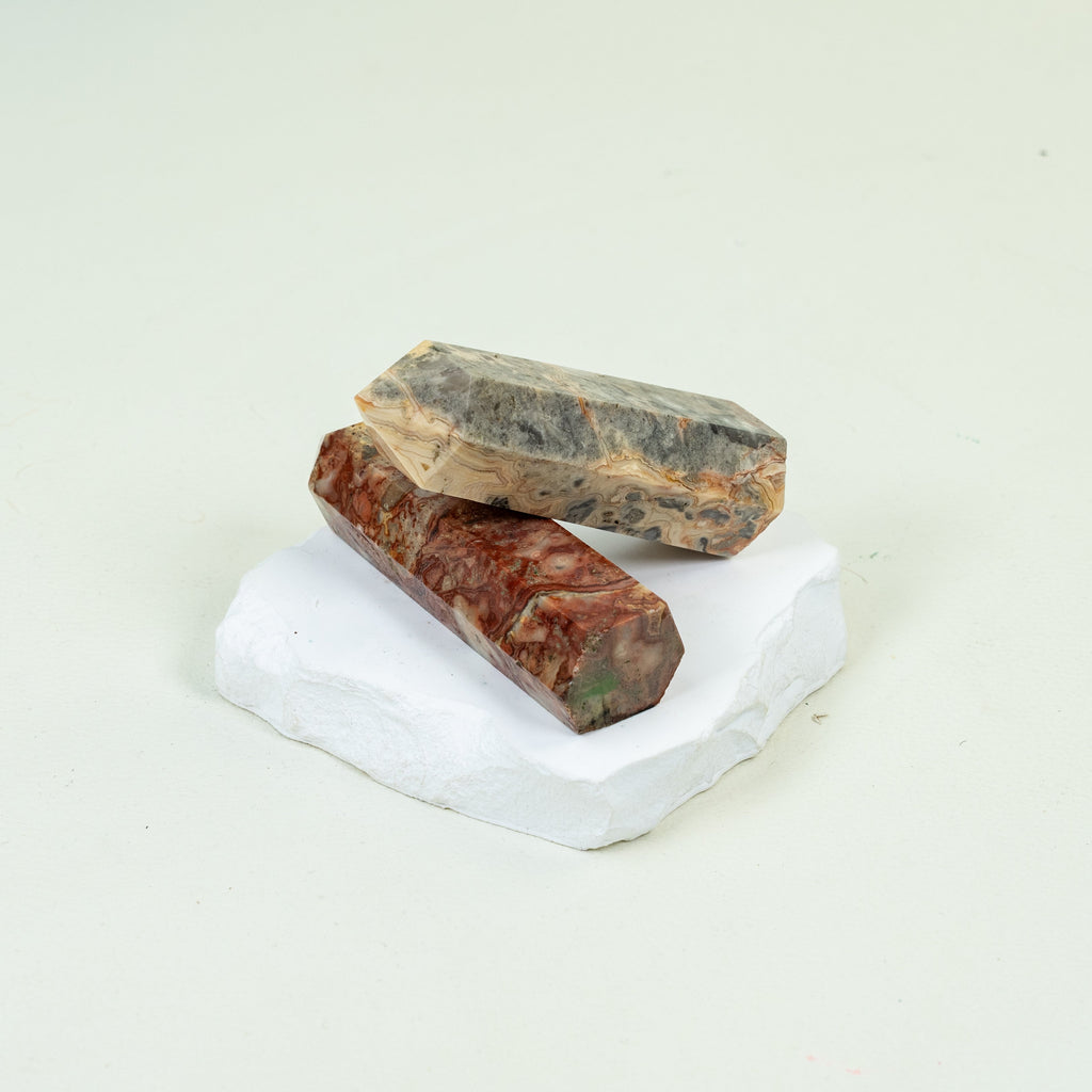 Crazy Lace Agate Tower Point