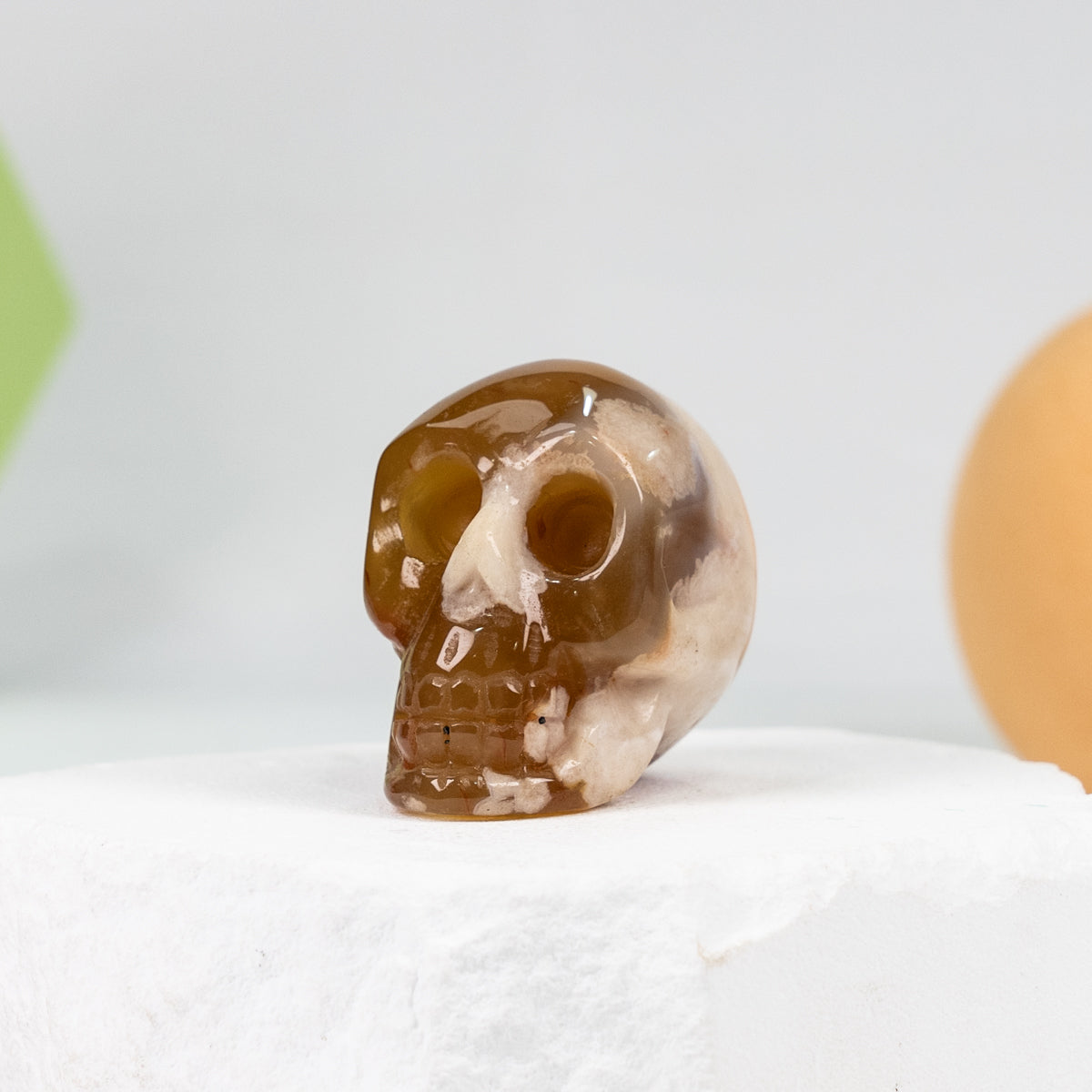 Cherry agate skull Carving
